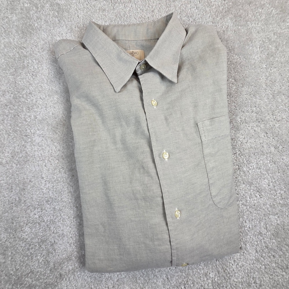 Vtg Gitman Bros Mens Tan Neurtral Dress Shirt 16 33 Long Sleeve‎ Button Up